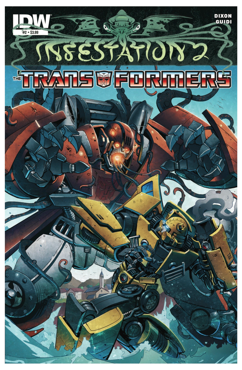 Illustration for article titled Remember when Nikola Tesla teamed up with Optimus Prime to battle Lovecraftian Decepticons?